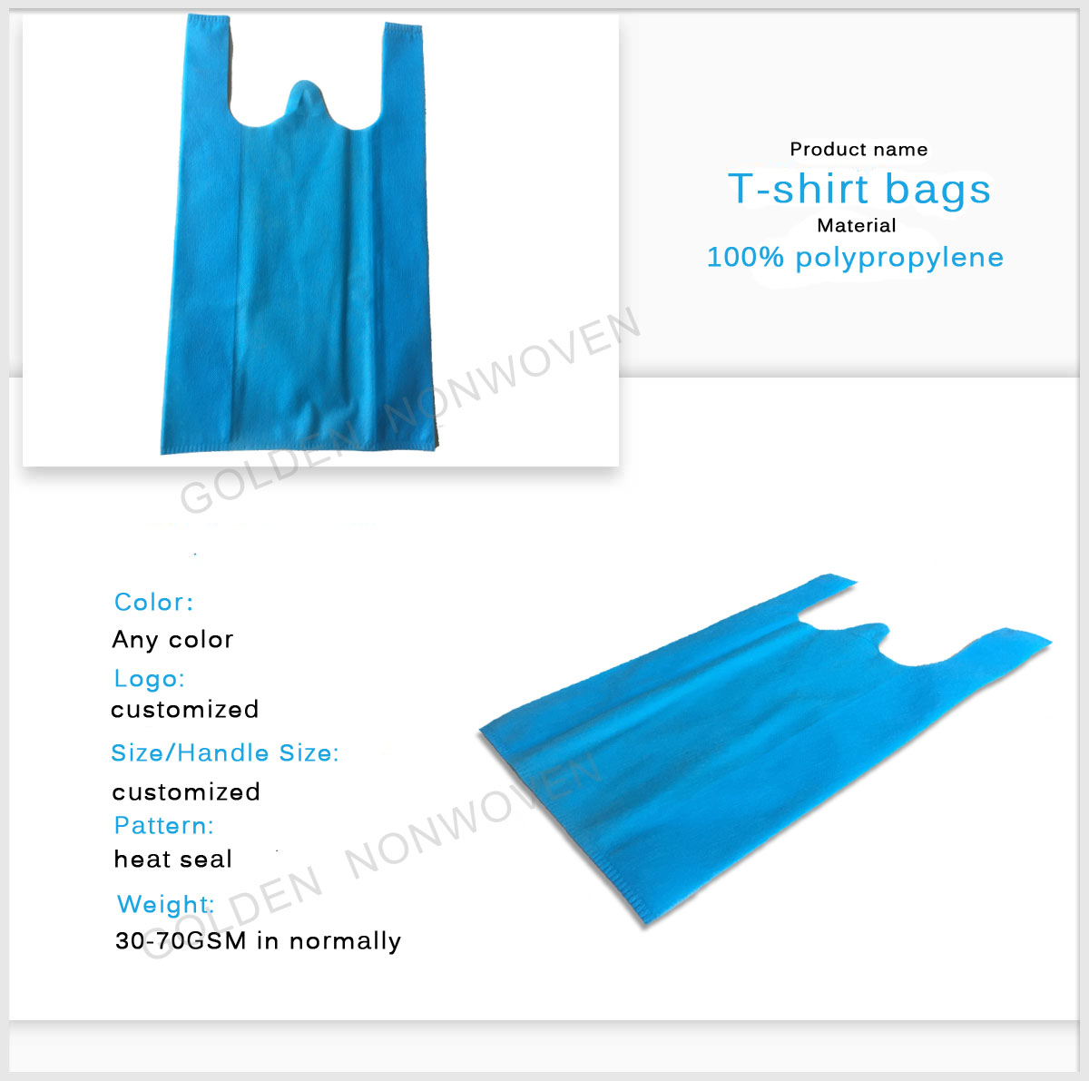 Non-Woven Polypropylene T Shirt Bags 